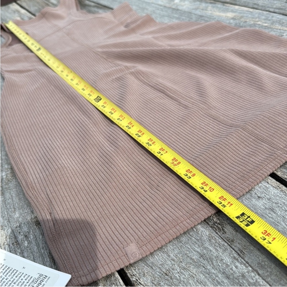 Lululemon Ribbed Softstreme Slim-Fit Tank Dress in Taupetastic Sz. 6 NWT - Picture 3 of 5